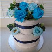 soap flower cake (blue)