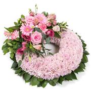 massed wreath pink