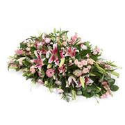 pink lily coffin spray