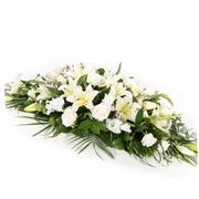 white lily &amp; rose coffin spray