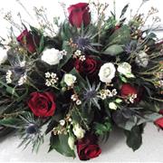 rose &amp; thistle coffin spray