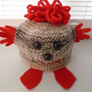 Tea cosy haggis - red &amp; brown
