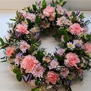 pink shades wreath