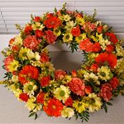 orange and yellow wreath