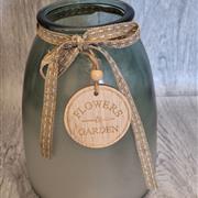 Green glass vase