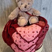 Baby blanket and teddy - girl