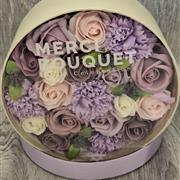 Soap flower hatbox- lilacs