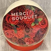Soap flower hatbox - reds