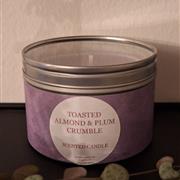 Toasted almond and plum crumble